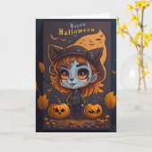 Spooky Halloween Karte (Gelbe Blume)