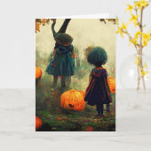 Spooky Halloween Karte (Gelbe Blume)
