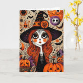 Spooky Halloween Karte (Gelbe Blume)