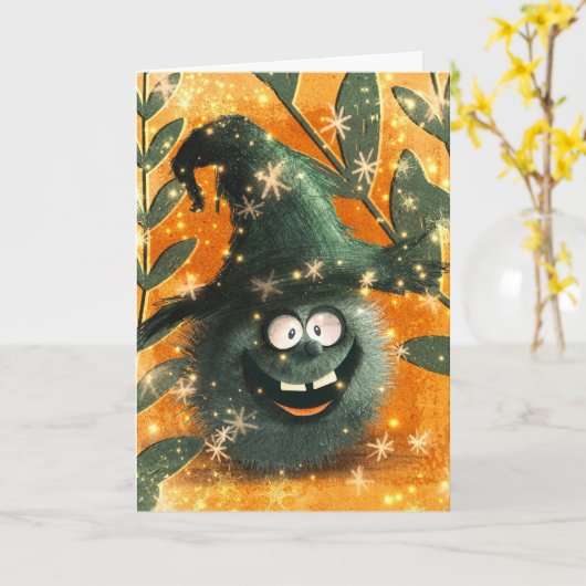 Spooky Halloween Karte (Gelbe Blume)