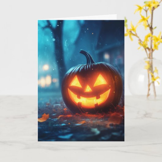 Spooky Halloween Karte (Gelbe Blume)