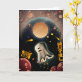 Spooky Halloween Karte (Gelbe Blume)