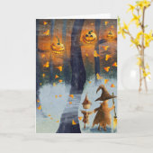 Spooky Halloween Karte (Gelbe Blume)