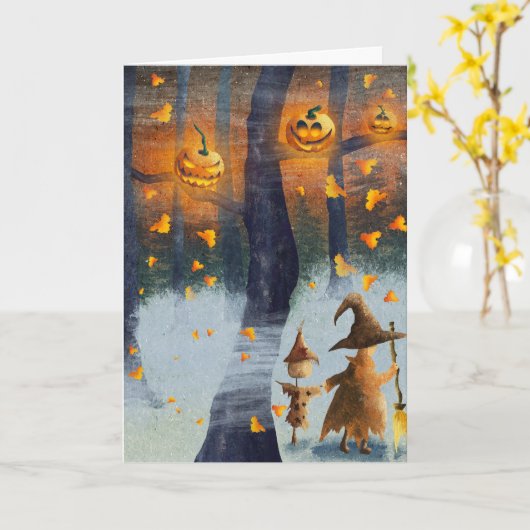 Spooky Halloween Karte (Gelbe Blume)