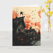 Spooky Halloween Karte (Gelbe Blume)