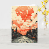 Spooky Halloween Karte (Gelbe Blume)