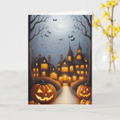 Spooky Halloween Karte (Gelbe Blume)