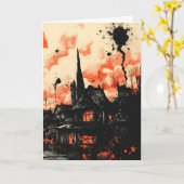 Spooky Halloween Karte (Gelbe Blume)