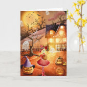 Spooky Halloween Karte (Gelbe Blume)