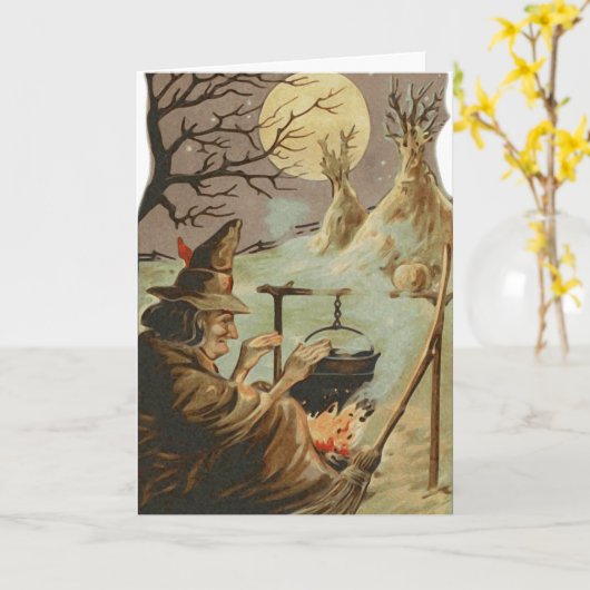 Spooky Halloween Karte (Gelbe Blume)