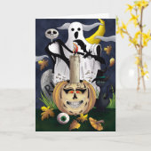 Spooky Halloween Karte (Gelbe Blume)