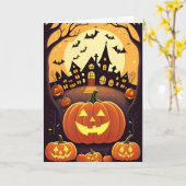 Spooky Halloween Karte (Gelbe Blume)