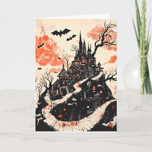Spooky Halloween Karte (Vorderseite)