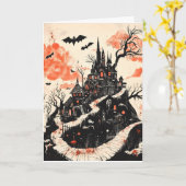 Spooky Halloween Karte (Gelbe Blume)
