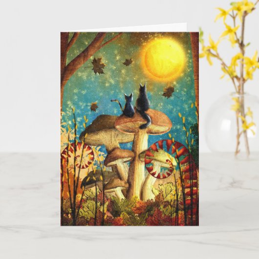 Spooky Halloween Karte (Gelbe Blume)