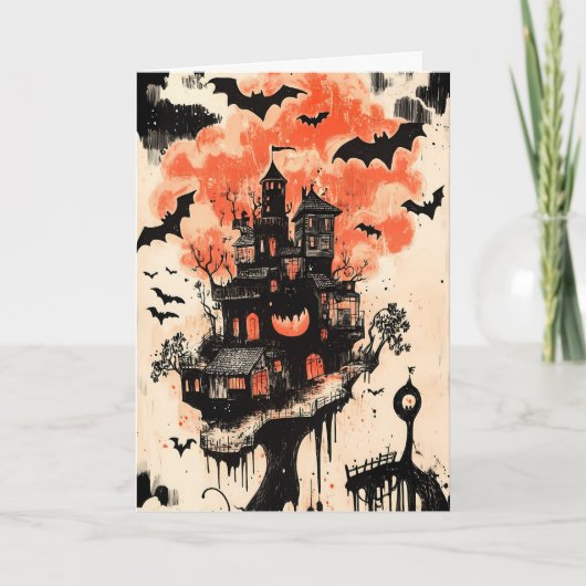 Spooky Halloween Karte (Vorderseite)