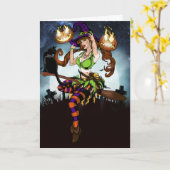 Spooky Halloween Karte (Gelbe Blume)