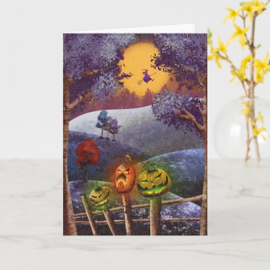 Spooky Halloween Karte (Gelbe Blume)