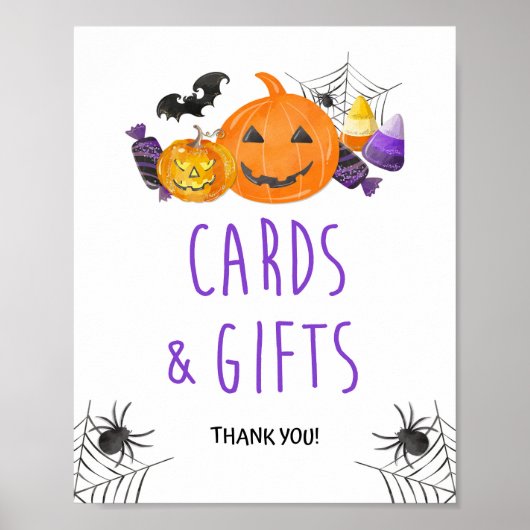 Spooky Halloween Karten & Geschenke Tafelschild 8x Poster (Vorne)