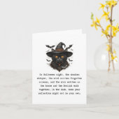 Spooky-halloween-Katze Karte (Gelbe Blume)
