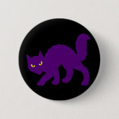 Spooky Halloween Kitty Cat Beängstigend Evil Button (Vorderseite)