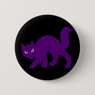 Spooky Halloween Kitty Cat Beängstigend Evil Button