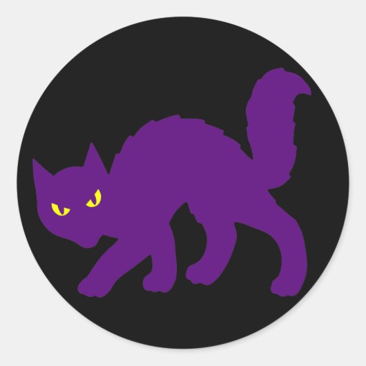 Spooky Halloween Kitty Cat Beängstigend Evil Runder Aufkleber (Vorderseite)