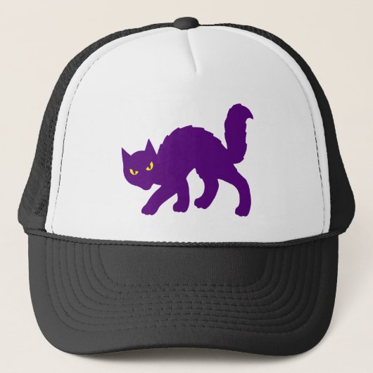 Spooky Halloween Kitty Cat Beängstigend Evil Truckerkappe (Vorderseite)