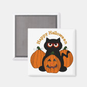 Spooky Halloween Kitty Magnet (Vorderseite/Rückseite)