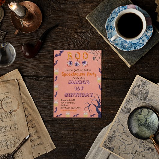 Spooky Halloween Kostüm Geburtstagsparty Einladung