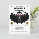 Spooky Halloween Kostüm Party Dracula Vampire Einladung (Stehend Vorderseite)
