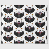 Spooky Halloween Kostüm Party Dracula Vampire Geschenkpapier (Flach)