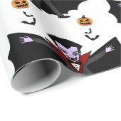 Spooky Halloween Kostüm Party Dracula Vampire Geschenkpapier (Rolleneckpunkt)