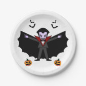 Spooky Halloween Kostüm Party Dracula Vampire Pappteller (Vorderseite)