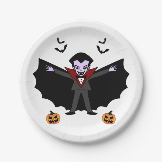 Spooky Halloween Kostüm Party Dracula Vampire Pappteller (Vorderseite)