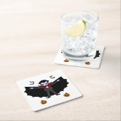 Spooky Halloween Kostüm Party Dracula Vampire Rechteckiger Pappuntersetzer (Vor Ort)