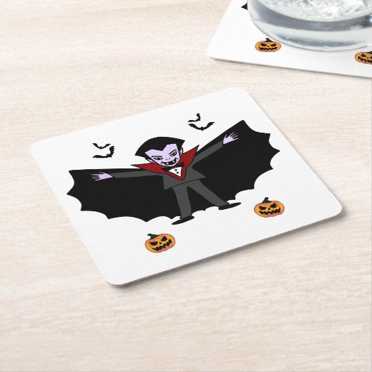 Spooky Halloween Kostüm Party Dracula Vampire Rechteckiger Pappuntersetzer (angewinkelt)