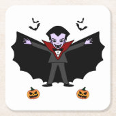 Spooky Halloween Kostüm Party Dracula Vampire Rechteckiger Pappuntersetzer (Vorderseite)