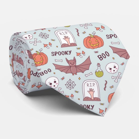 Spooky Halloween Krawatte (Gerollt)