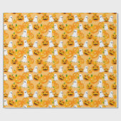 Spooky Halloween Kürbislaterne Creepy Ghost Geschenkpapier (Flach)