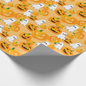 Spooky Halloween Kürbislaterne Creepy Ghost Geschenkpapier (Ecke)