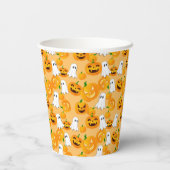 Spooky Halloween Kürbislaterne Creepy Ghost Pappbecher (Rückseite)