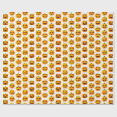 Spooky Halloween Kürbislaterne White Orange Geschenkpapier (Flach)