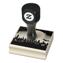 Spooky Halloween Landschaft Tinte Briefmarke