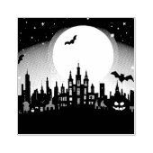 Spooky Halloween Landschaft Tinte Briefmarke Gummistempel (Prägung)