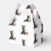 Spooky Halloween Leopard Black Cat Geschenkschachtel (Rückseite)