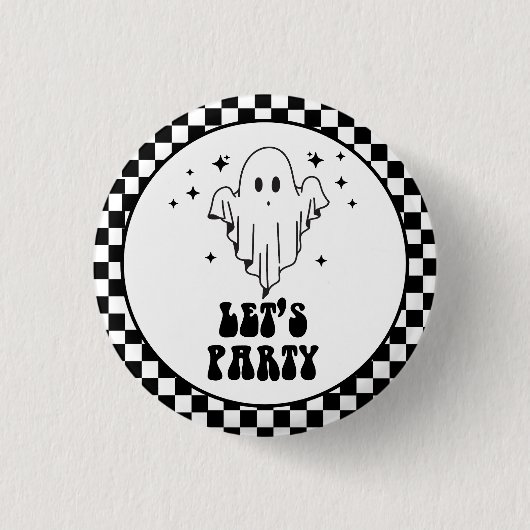 Spooky Halloween Let's Party Button (Vorderseite)