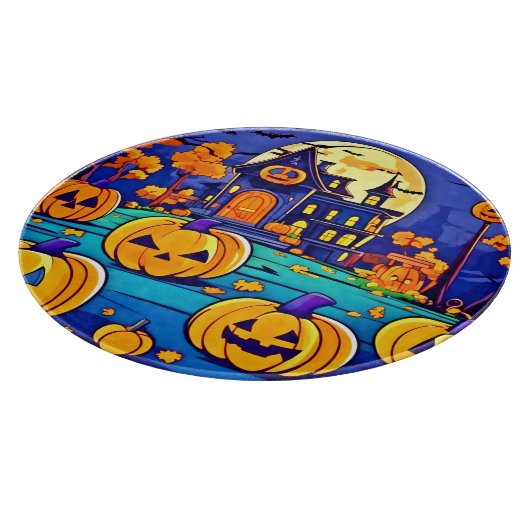 Spooky Halloween Mansion Artwork Schneidebrett (Ecke)