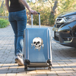 Spooky Halloween Melting Cranium With Bat Imagery  Aufkleber