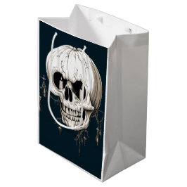 Spooky Halloween Melting Cranium With Bat Imagery  Mittlere Geschenktüte